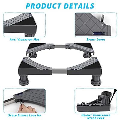 SEISSO Mini Fridge Stand, Adjustable washer dryer stand base with