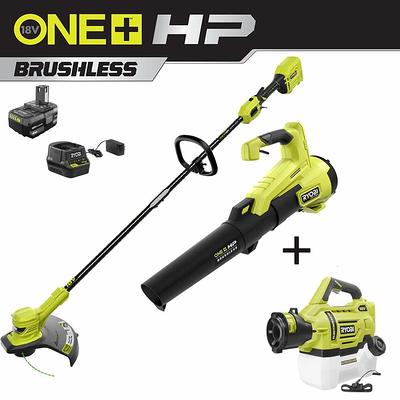 Ryobi 40V Cordless Battery String Trimmer and Jet Fan Blower Combo Kit (2-Tools) with 4.0 Ah Battery and Charger