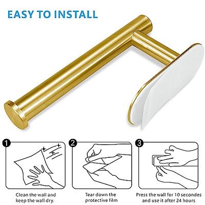 HITSLAM Gold Toilet Paper Holder Adhesive, Stainless Steel Self Adhesive  Toilet Paper Roll Holder for Bathroom