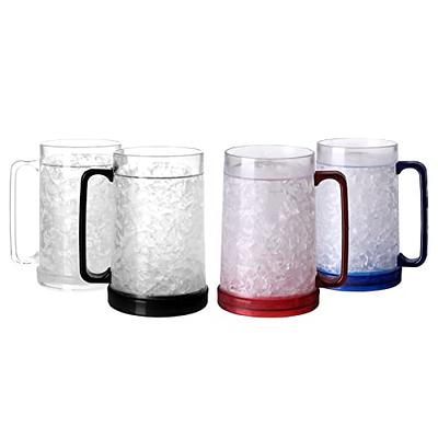 Drinking Double Wall Gel Freezer Beer Mugs, Freezer Ice Mugs Cups