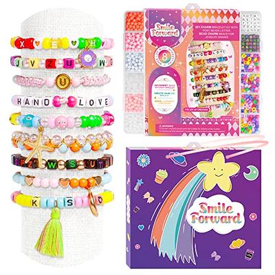 MYGTCIS Charm Bracelet Making Kit for Girls Beaded Crystal DIY Making Kit for Teen Girls Age 4-12 Unicorns DIY Crystal Bracelet Set with Card and