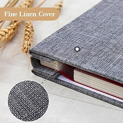 Vienrose Large Photo Album Self Adhesive for 4x6 8x10 Pictures Linen Scrapbook Album DIY 40 Blank Pages with A Metallic Pen