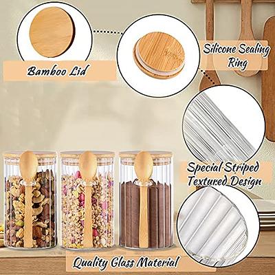 Glass Jars With Bamboo Lids & Bamboo Spoons, Decorative And Durable Glass  Canisters, Clear Jar For Coffee Beans, Tea, Flour, Sugar, Nuts, Candy, Bath  Salts & More, Kitchen Gadgets, Clearance Cheapest Items 