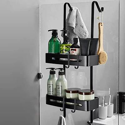 YASONIC Hanging Shower Caddy Over Shower Head with 10 Hooks for  Razor/Sponge, Soap Basket Never Rust Aluminum, Large - Silver
