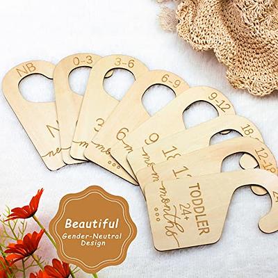 CORALMEE Wooden Baby Closet Dividers 8Pcs Mauve Tones Closet