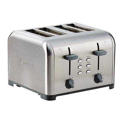 BLACK + DECKER 4 SLICE TOASTER EXTRA-WIDE SLOTS STAINLESS STEEL