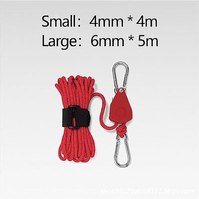 Hikeman Camping Rope with Ratchet Pulley,Quick Setup Outdoor Guy Lines  Adjustable Tent Tie Downs Rope Hanger for Canopy,Kayak and Canoe,Grow Light