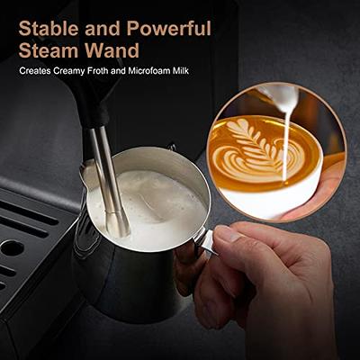 Cyetus All in One Espresso Machine for Home Barista with Coffee Grinder and Milk Steam Wand for Espresso, Cappuccino, and Latte, Gray
