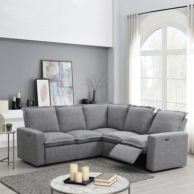 L Shape Linen Fabric Sectional Sofa Set