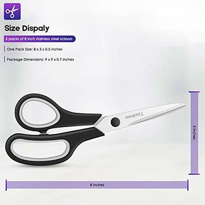 Scissors All Purpose, Ibayam 8 Heavy Duty Scissors Bulk 3-Pack