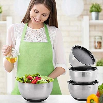 X-Chef Mixing Bowls with Lids, Stainless Steel Serving Storage Bowls Set of  5 with Measurement, Stackable & Non-slip - Yahoo Shopping