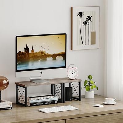 Natural Bamboo Tabletop Stand, 2-Tier Desktop Shelf or Spice Rack