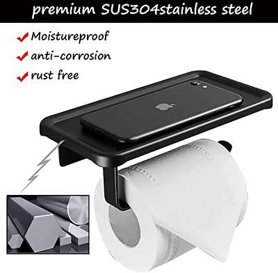 Double Toilet Paper Holder for 2 Mega Rolls, Durable Stainless Steel  Construction, Rust-Proof, Matte Black