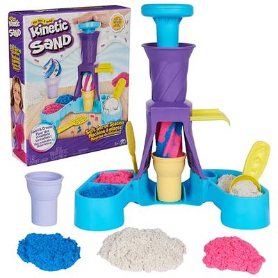 Kinetic Sand, Folding Sand Box with 2lbs of All-Natural, 7 Molds and Tools,  Play Sand Sensory Toys for Kids Ages 3 and up