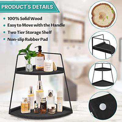 2-Tier Bathroom Counter Organizer, Wood Bathroom Tray For