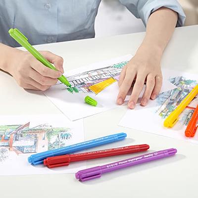 Aechy Colored Curve Pens, Dual Tip Pens with 6 Different Curve Shapes & 8  Colors