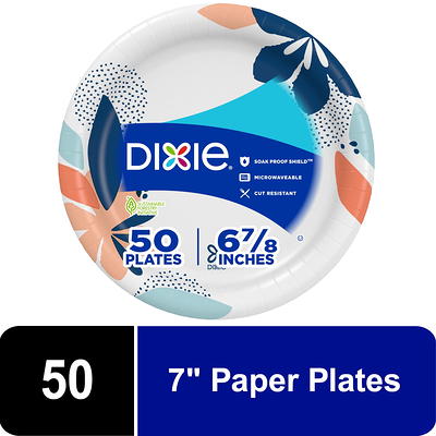 Dixie Disposable Paper Plates, 10 in, 50 Count, Size: 10 to 11