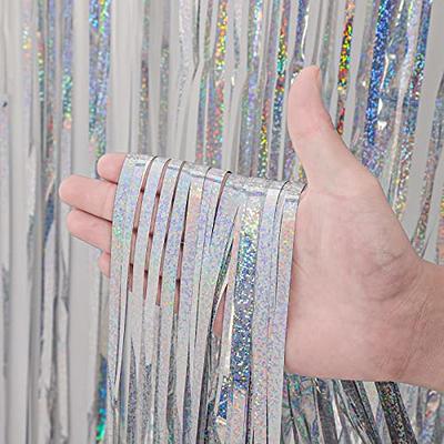 Voircoloria 4 Pack Red Foil Fringe Backdrop Curtains, Tinsel Streamers  Birthday Party Decorations, Fringe Backdrop for Graduation, Baby Shower,  Gender