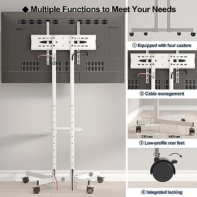  Rfiver Universal Swivel Mobile TV Stand Rolling Cart for 32-75  Inch Flat Screen TV Monitor, Tall TV Stand with Mount and Wheels Portable  for Home Office, Max Vesa 600x400 mm 