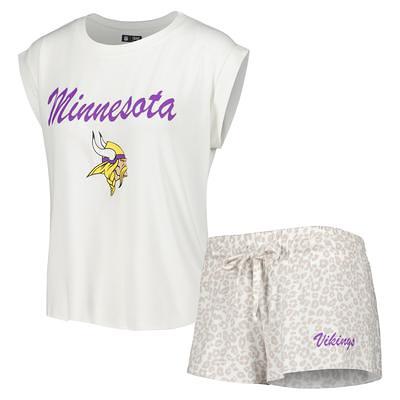 Women's Concepts Sport Purple Minnesota Vikings Plus Size Badge T-Shirt & Flannel Pants Sleep Set