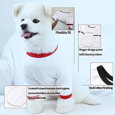 Lucky Petter Dog Cotton Shirts for Small and Large Dogs Raglan T-Shirts  Soft Breathable Dog Shirt pet Clothes (5X-Large, White/Gray)