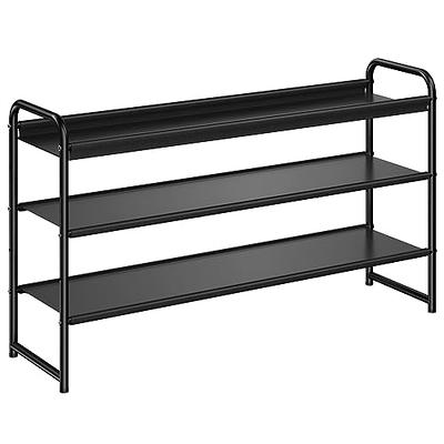 HYSEYY Shoe Rack for Entryway, Long 3-Tier Metal Free Standing Shoe Rack  Organizer Shelf for 20-24 Pairs, Wide Stackable Closet Shoe Organizer for  Bedroom, Garage, Apartment, Floor,Black - Yahoo Shopping