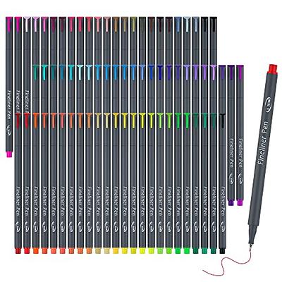 46 Pack Journal Planner Colored Pens, Lineon 40 Colors Fineliner Pens with 6 Different Stencils, Perfect Set for Journal Planner Note Calendar