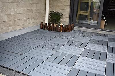 WPC Patio Deck Tiles,DIY Interlocking Decking Tiles, Floor Tile,Water  Resistant Indoor Outdoor (9, 3D Organic White)