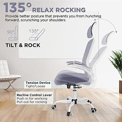 Mimoglad Office Chair, High Back Ergonomic Desk Chair with Adjustable  Lumbar Support and Headrest, Swivel Task Chair with flip-up Armrests for  Guitar