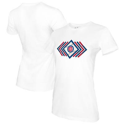 Women's Tiny Turnip White/Navy Detroit Tigers Prism Arrows 3/4-Sleeve Raglan T-Shirt Size: Small