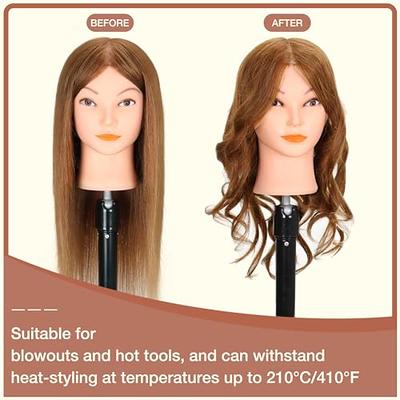 Mannequin Head with Human Hair - 20-22 Cosmetology Mannequin Head with  100% Real Human Hair for Braiding Practice Cutting - Manikin Head with  Human Hair for Hairdresser (Light Brown) - Yahoo Shopping