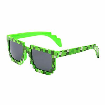 kilofly 2pc 8-Bit Pixel UV Protect Gamer Sunglasses Adult Kids