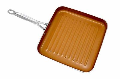 GOTHAM STEEL Nonstick Grill Pan for Stove Top with Grill Sear Ridges,  Nonstick Ultra Durable Grilling Pan, Metal Utensil Safe, Stay Cool