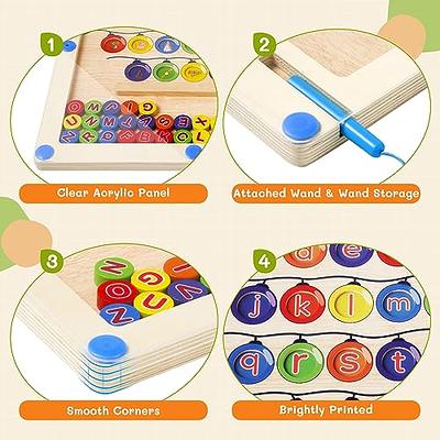 Magnetic Alphabet Tracing Board - ABC Magnets for Learn to Write with Magnetic Pen, Stem Toy Letters Learning