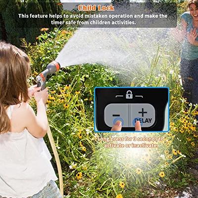 Water Timer Garden Lawn Tap Sprinkler Timer Irrigation System  Controller/Child Lock Mode/Auto&Manual Mode/Rain Delay/IPX5 Waterproof