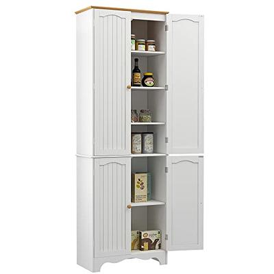 Yusong Kitchen Pantry Storage Cabinet Cupboard with Doors and 6