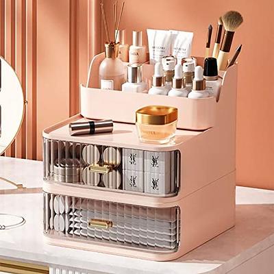 GORET Makeup Organizer Countertop with 3 Drawers, Acrylic Makeup Organizers  with Large Capacity for Bathroom Vanity, Skincare Organizer for Mens