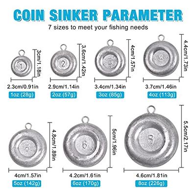 Disc Sinkers Fishing Weights Coin Sinkers Weights Saltwater Surf Fishing  Weights Catfishing Gear Tackle 8oz 6oz