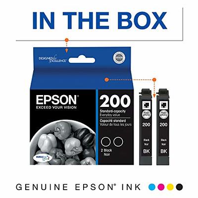 EPSON 200 DURABrite Ultra Ink Standard Capacity Black Dual Cartridge Pack  (T200120-D2) Works with WorkForce WF-2520, WF-2530, WF-2540, Expression  XP-200, XP-300, XP-310, XP-400, XP-410 - Yahoo Shopping