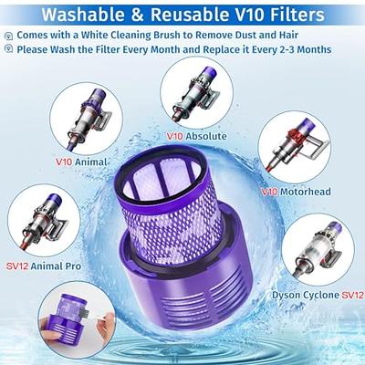 Leadaybetter Filter Replacements for Dyson Animal V6 V7 V8 DC58 DC59  Absolute Motorhead Total Clean Cordless Vacuum Cleaner, 4 Pack Pre Filters