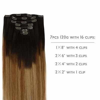 120g Dark Brown 2#Clip in Hair Extensions 18inch / Dark Brown