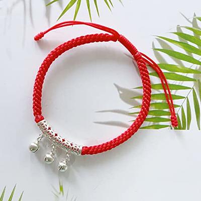 Bead Decor Braided Bracelet Lucky String Bracelets, String Charms Bracelet  For Women Men,Adjustable Woven Rope Bracelet For Men