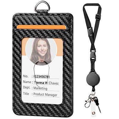 Retractable ID Badge Holder with Lanyard, Work ID Card Holders for Badges  for Women, Vertical Pink Cute Badge Holder, (Colorful Marble) - Yahoo  Shopping