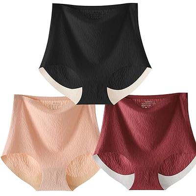 Seamless Ice Silk Tummy Control Panty for Women Plus Size High Waist Underwear  Thin Breathable Sexy Abdomen Hip Lifting Briefs Waist Slim Shapewear