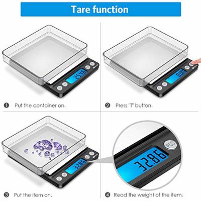 KitchenTour Digital Kitchen Scale - 3000g/0.1g High Accuracy Precision  Multifunction Food Meat Scale with Back-Lit LCD Display(Batteries Included)  - Yahoo Shopping