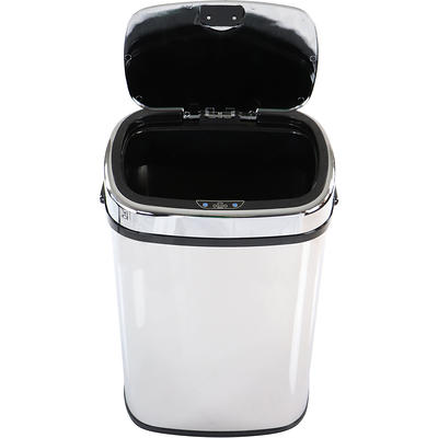 Hanover 13.2-Gallons Stainless Steel Touchless Kitchen Trash Can with Lid  Indoor in the Trash Cans department at