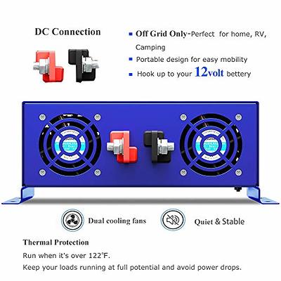 XYZ INVT 3500W Pure Sine Wave Inverter - 12V DC to 110V 120V AC Surge 7000  Watt