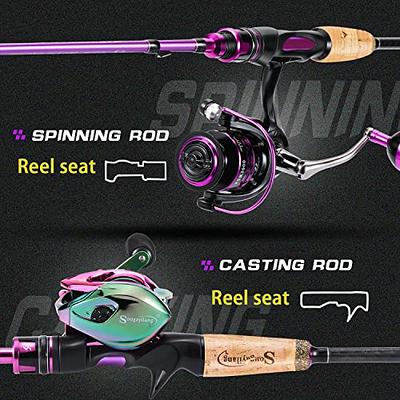 Sougayilang Fishing Pole, 2PC Spinning Rod with EVA and Cork Handle Grip, Baitcasting  Rod for Freshwater Fishing Rod-Purple-6.9ft-Spinning - Yahoo Shopping