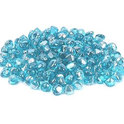 20lb Fire Glass for Propane Fire Pit, Fireplace, Flat Glass Marbles for  Vase, Aquarium, Garden, 3/4 Inch Fire Pit Glass Rocks, High Luster  Caribbean Blue 