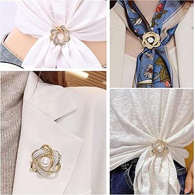 Chamvino 2 Pcs multi-purpose Rhinestone scarf buckle for ladies stewardess  scarf Clip brooches clothing corner knot decorative button（Multicolor  optional） - Yahoo Shopping